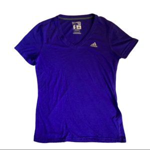 Women’s Purple Adidas Climalite V-neck Ultimate Tee T-shirt
